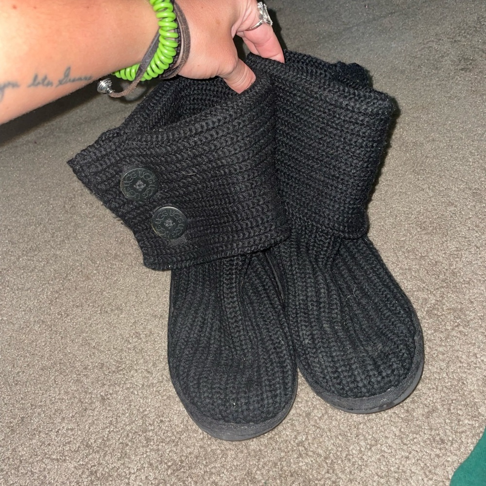 Black Ugg sweater boots